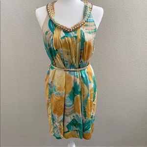 BCBG MaxAzria beaded silk cocktail dress